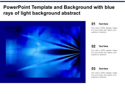 Powerpoint template and background with blue rays of light background abstract