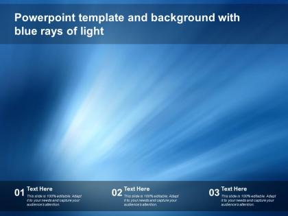 Powerpoint template and background with blue rays of light