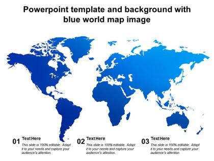 Powerpoint template and background with blue world map image