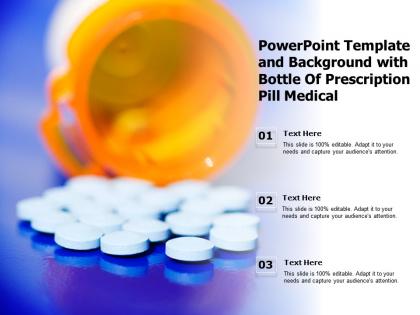 Powerpoint template and background with bottle of prescription pill medical