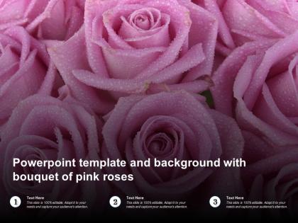 Powerpoint template and background with bouquet of pink roses
