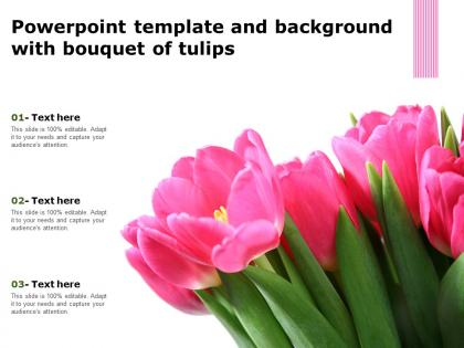 Powerpoint template and background with bouquet of tulips
