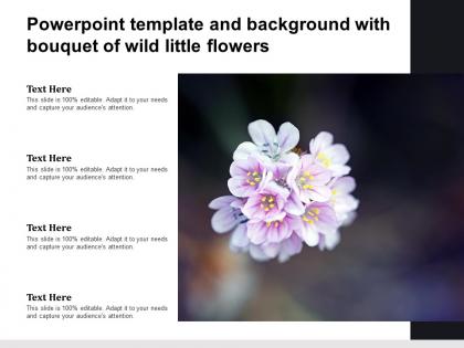 Powerpoint template and background with bouquet of wild little flowers