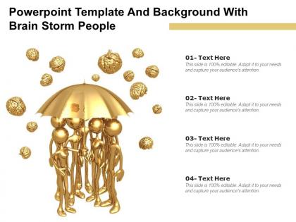 Powerpoint template and background with brain storm people