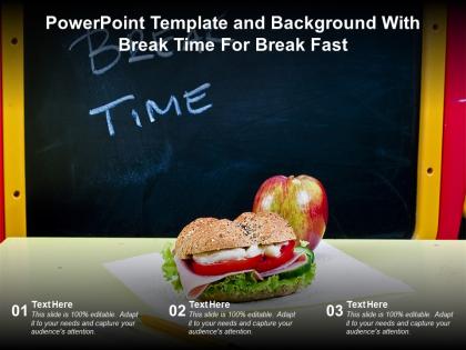 Powerpoint template and background with break time for break fast