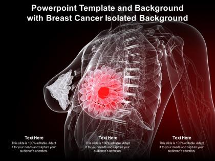 Powerpoint template and background with breast cancer isolated background