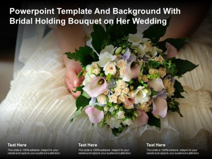 Powerpoint template and background with bridal holding bouquet on her wedding