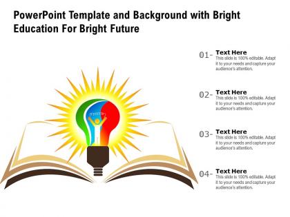 Powerpoint template and background with bright education for bright future