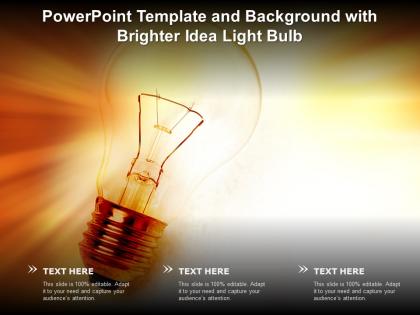 Powerpoint template and background with brighter idea light bulb