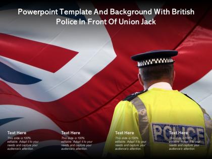 Powerpoint template and background with british police in front of union jack