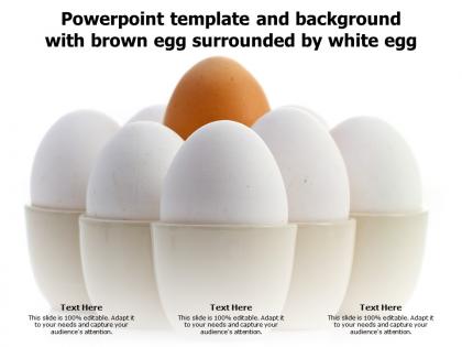 Powerpoint template and background with brown egg surrounded by white egg
