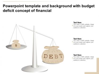 Powerpoint template and background with budget deficit concept of financial