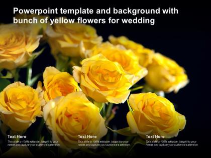 Powerpoint template and background with bunch of yellow flowers for wedding