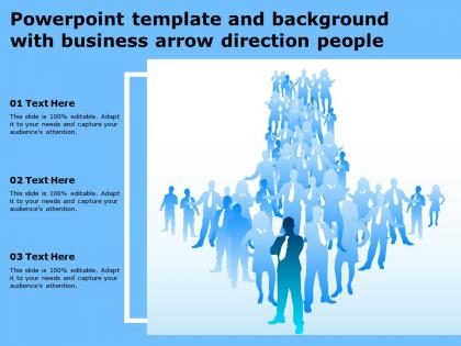 Powerpoint template and background with business arrow direction people