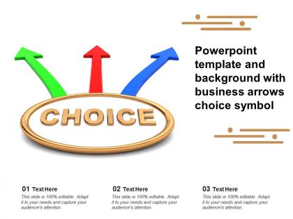 Powerpoint template and background with business arrows choice symbol