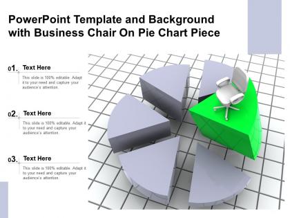 Powerpoint template and background with business chair on pie chart piece