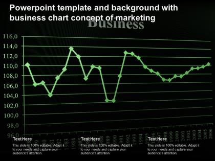 Powerpoint template and background with business chart concept of marketing