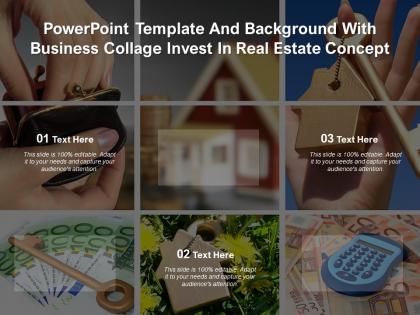 Powerpoint template and background with business collage invest in real estate concept