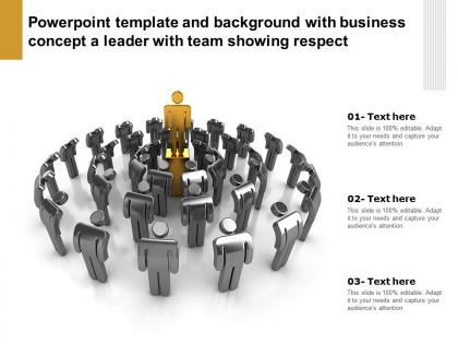 Powerpoint template and background with business concept a leader with team showing respect