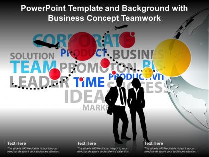 Powerpoint template and background with business concept teamwork