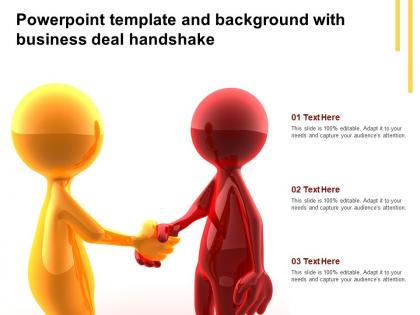 Powerpoint template and background with business deal handshake