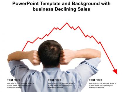 Powerpoint template and background with business declining sales