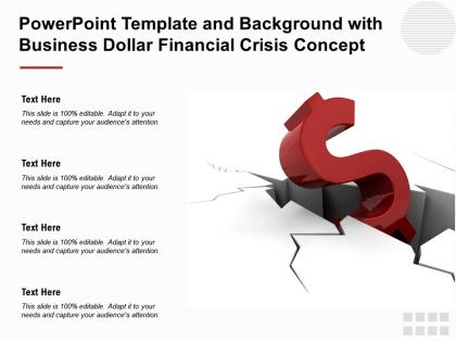 Powerpoint template and background with business dollar financial crisis concept
