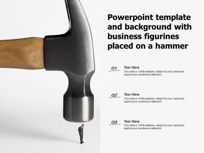 Powerpoint template and background with business figurines placed on a hammer