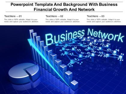 Powerpoint template and background with business financial growth graph