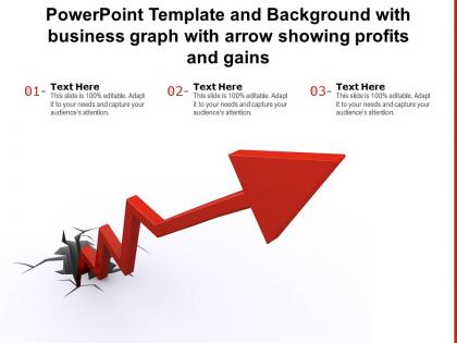 Powerpoint template and background with business graph with arrow show growth