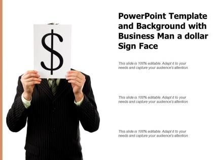 Powerpoint template and background with business man a dollar sign face