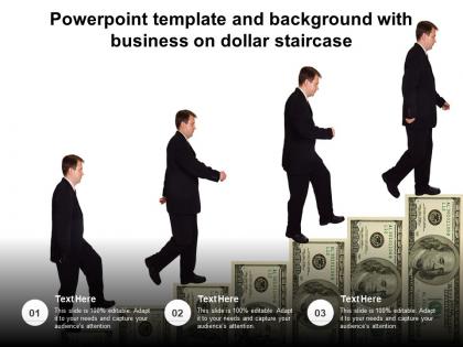 Powerpoint template and background with business on dollar staircase