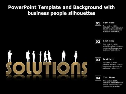 Powerpoint template and background with business people silhouettes