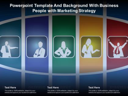 Powerpoint template and background with business people with marketing strategy
