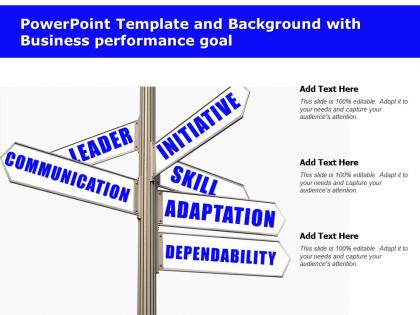 Powerpoint template and background with business performance goal