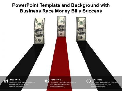 Powerpoint template and background with business race money bills success