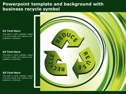 Powerpoint template and background with business recycle symbol