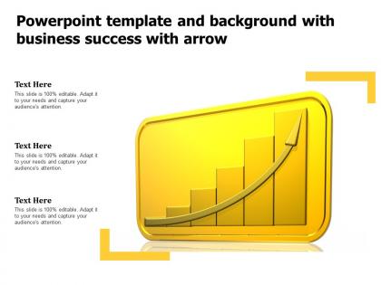 Powerpoint template and background with business success with arrow