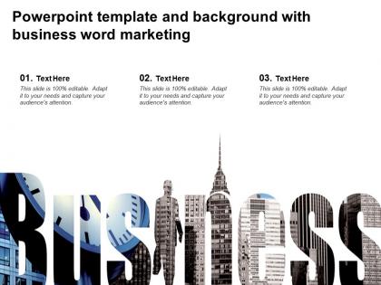Powerpoint template and background with business word marketing