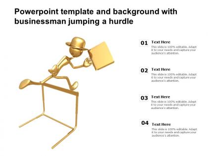 Powerpoint template and background with businessman jumping a hurdle