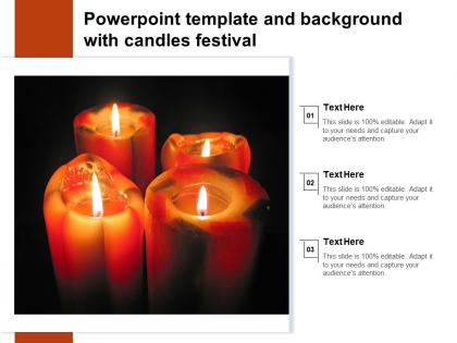 Powerpoint template and background with candles festival
