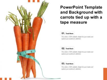 Powerpoint template and background with carrots tied up with a tape measure