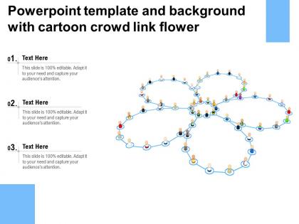 Powerpoint template and background with cartoon crowd link flower