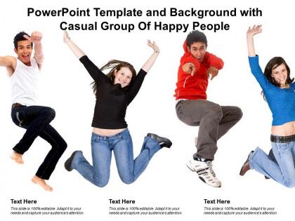 Powerpoint template and background with casual group of happy people