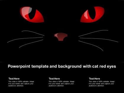Powerpoint template and background with cat red eyes