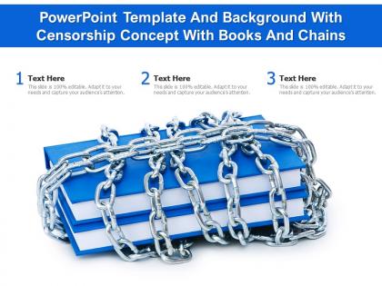 Powerpoint template and background with censorship concept with books and chains