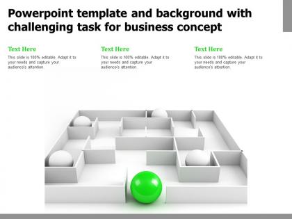 Powerpoint template and background with challenging task for business