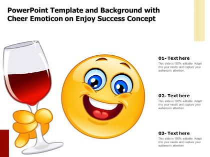 Powerpoint template and background with cheer emoticon on enjoy success concept