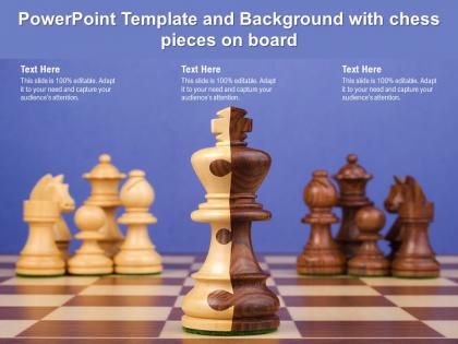 Powerpoint template and background with chess pieces on board