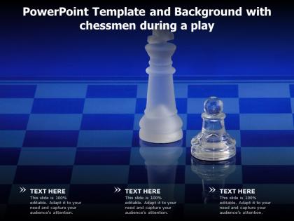 Powerpoint template and background with chessmen during a play